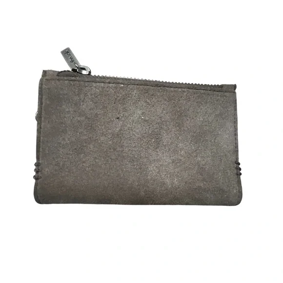 The Sak Encino Leather Wallet in a mushroom-colored gray suede finish - Picture 2 of 5